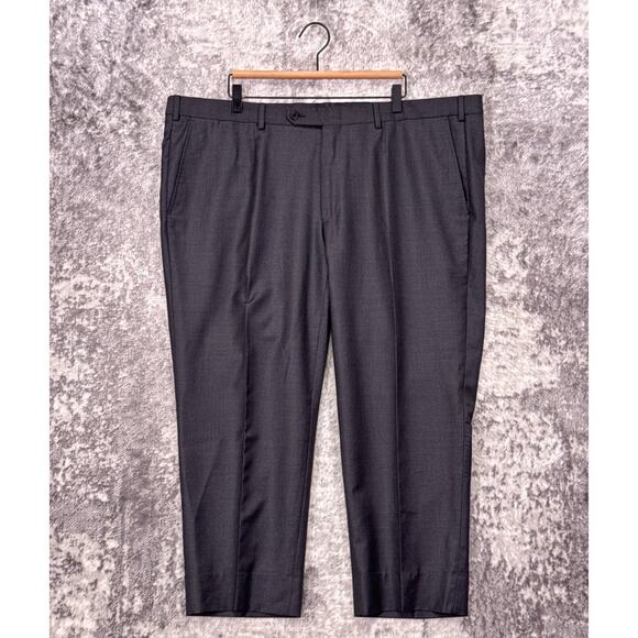 Ermenegildo Zegna Pants 46 x 26 Mens Gray Sharkskin Wool Pleated Slim Trouser
